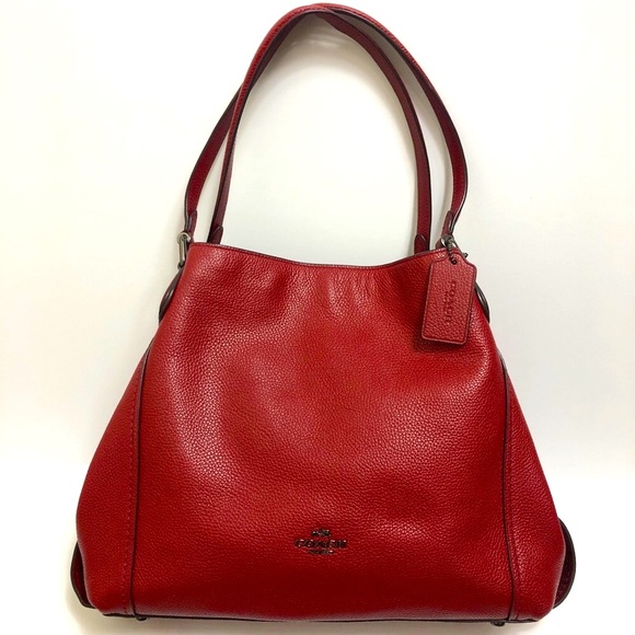 Coach Red Leather Satchel Bag - Picture 14 of 14